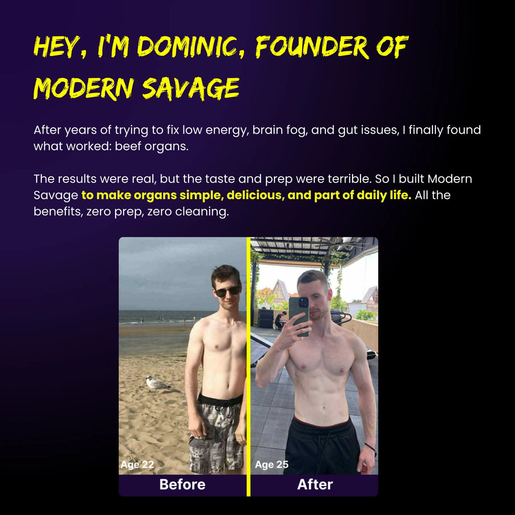 MODERN SAVAGE™ Grass-Fed Beef Organ Gummies — Now 5-in-1 Support
