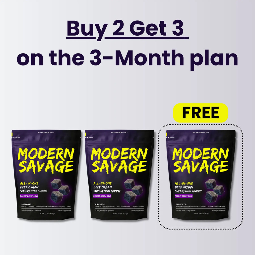 MODERN SAVAGE™ Grass-Fed Beef Organ Gummies — Now 5-in-1 Support